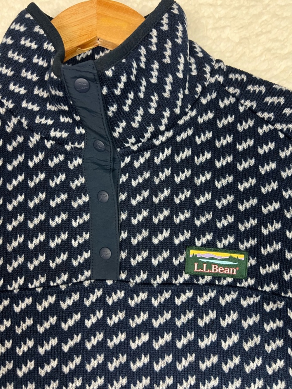 LL Bean Large TALL Sweater Fleece Pullover Birdseye T
Snap Women’s Size S Tall - Picture 5 of 12